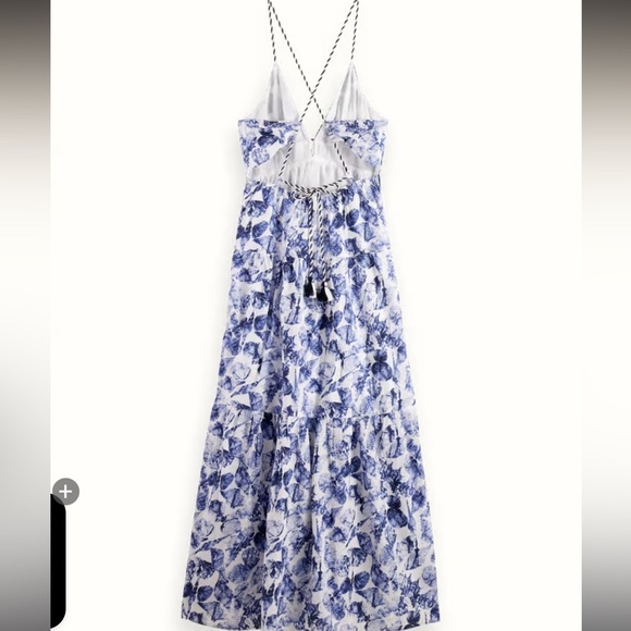 NWT Scotch and Soda Waisted Blue Maxi Dress - Picture 5 of 14